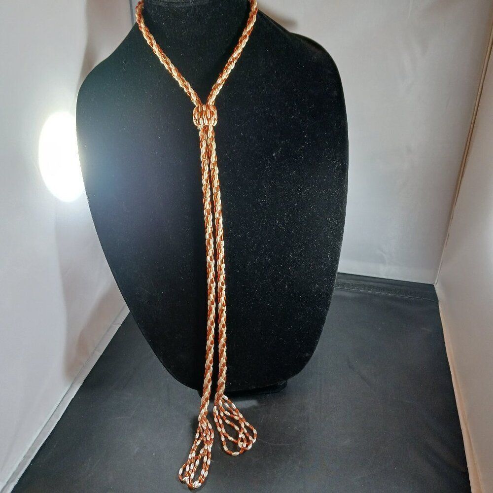 Vintage Long Beaded Tassel Necklace/ Belt